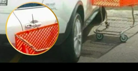 Mal gare sur le parking dun supermarche un automobiliste retrouve sa voiture attachee a un caddie.jpg