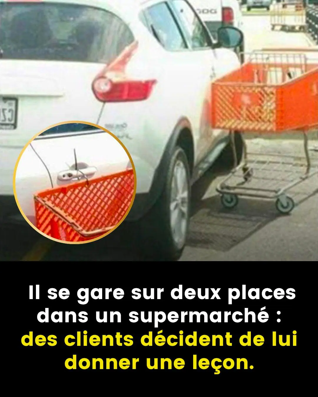 Mal gare sur le parking dun supermarche un automobiliste retrouve sa voiture attachee a un caddie.jpg